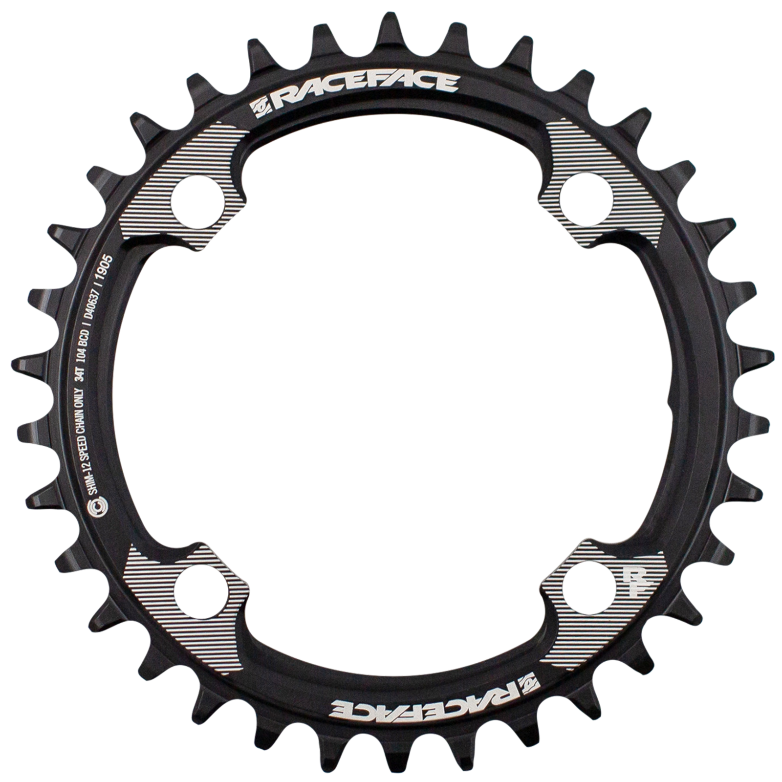 RF 4Bolt 104BCD ALU Chainring Shimano 1x12SPD / black / 104x34T