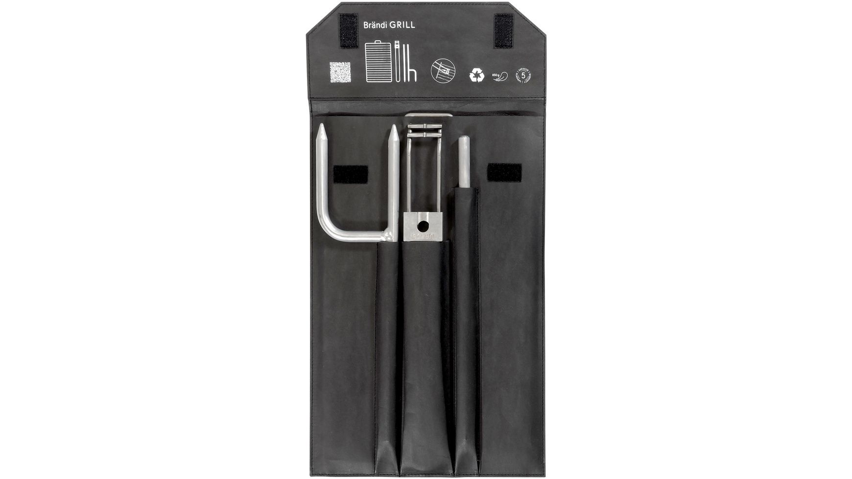 BRÄNDI 2.0 mobiler Grill aus Edelstahl inkl. Tasche / silber