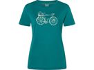 BICYCLE NOMAD Damen-Kurzarm-Merino-Shirt / pacific/feather / XS