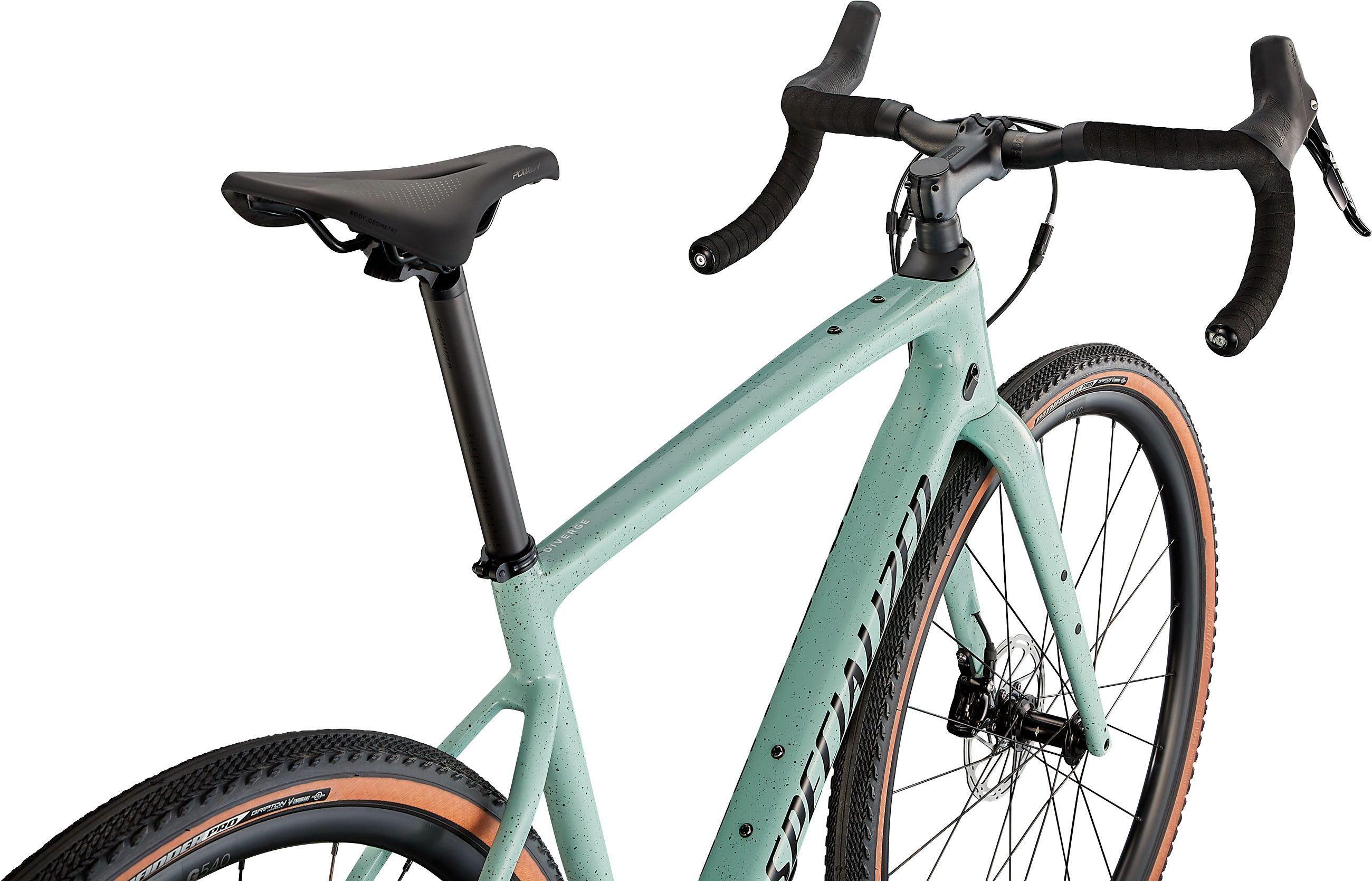 DIVERGE SPORT CARBON Gravelbike / gloss ca white sage oak black chrome clean / 58 CM