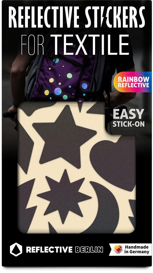REFLEKTIERENDE TEXTILSTICKER / shine_black-rainbow