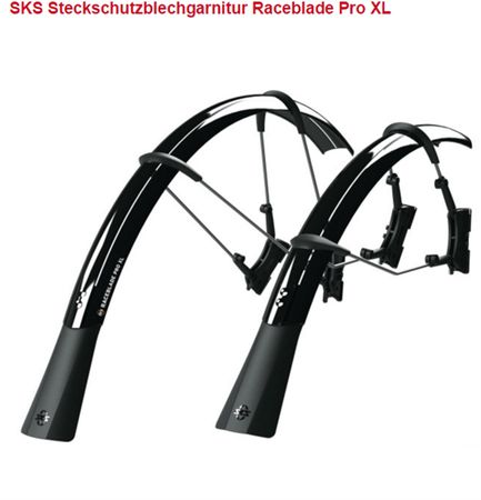 RACEBLADE Steckschutzblechgarnitur Pro / schwarz / 28", 25mm