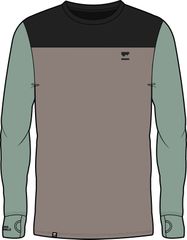 YOTEI Herren-Merino-Langarmshirt / dew/cinder/black / L