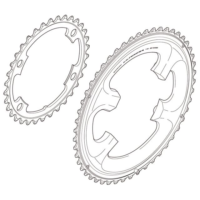 Kettenblatt Ultegra FC-6800 Double / schwarz / 46 Zähne