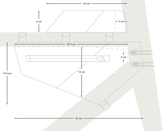 AERO SYSTEM Oberrohr- und Rahmentasche / black / S/M , 2.2L