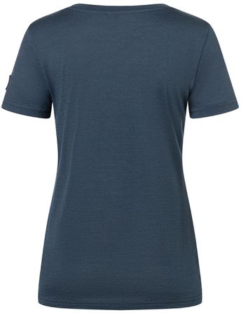 BICYCLE NOMAD BIO Damen-Kurzarm-Merino-Shirt / blueberry/feather grey / S