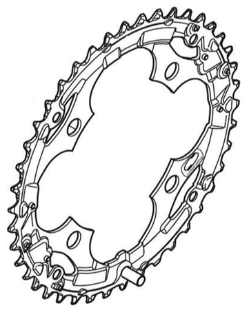 Kettenblatt Acera FC-M361 Triple / schwarz / 42 Zähne, für Hosenschutz, 104 mm