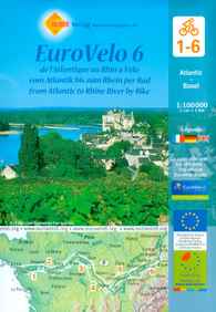 Karten Europa Velo und Bike - EUROVÉLO 6 - Vom Atlantik bis zum Rhein per Rad