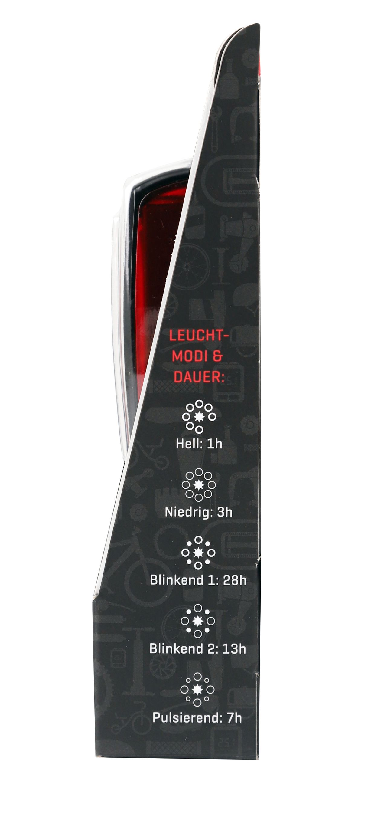 SEITWÄRTS Rücklicht / schwarz / 50 Lumen, micro USB