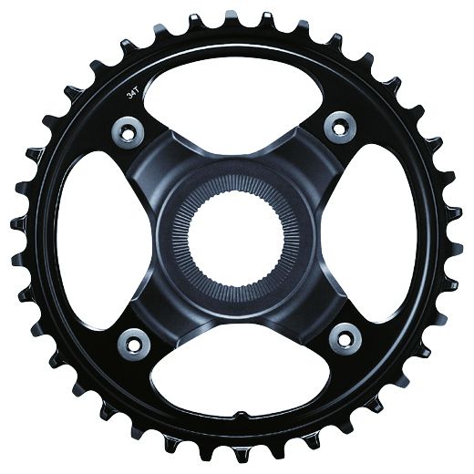 Kettenblatt STEPS SM-CRE80-11 / schwarz / 34 Zähne/mit Aufnahme, 55 mm Kettenlinie