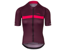 CHRONO Damen-Kurzarmtrikot / dark cherry/raspberry stripe / L
