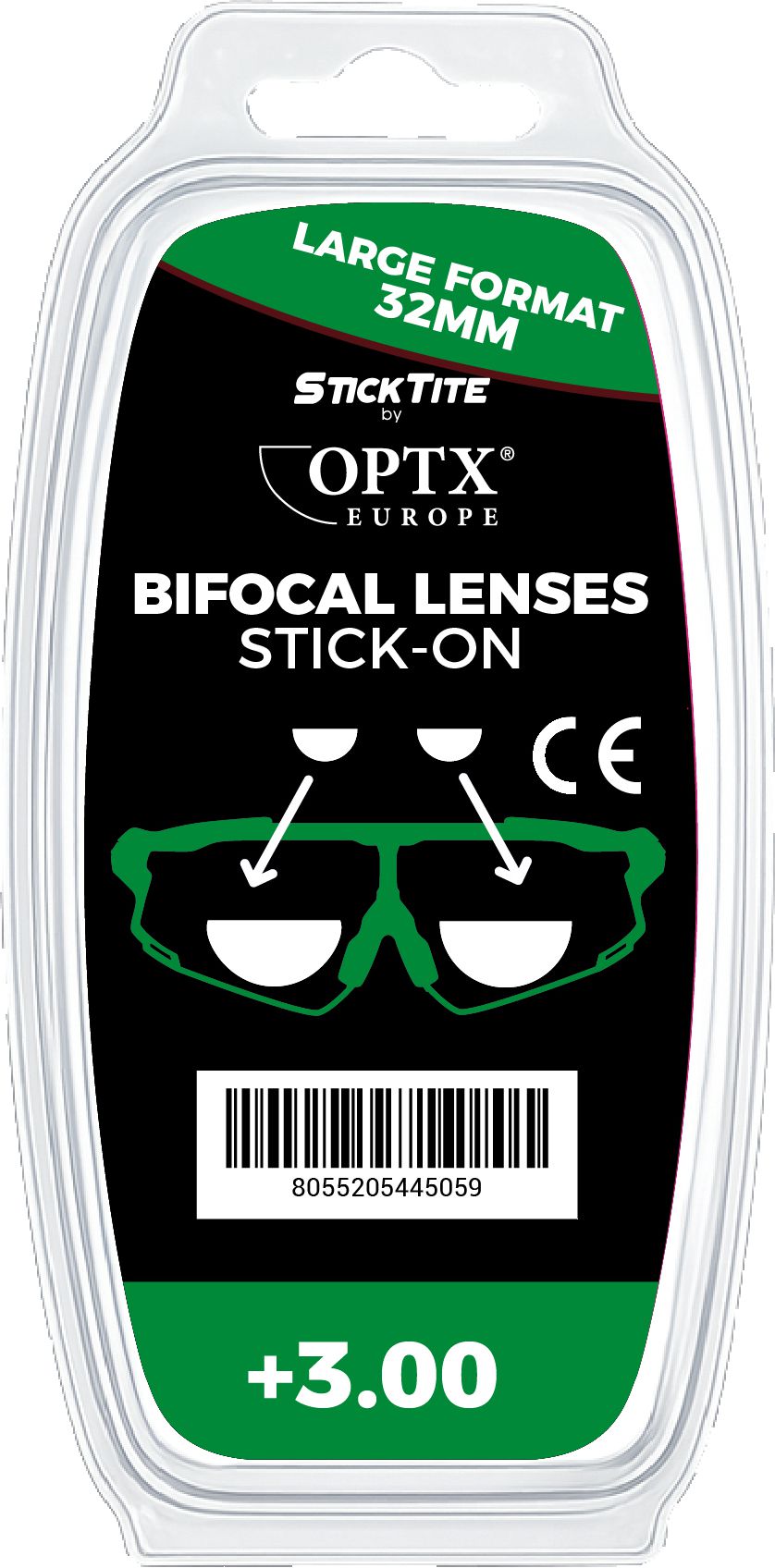 BIFOCAL LENSES aufklebbare Leselinsen / 32mm / +3