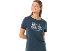 BICYCLE NOMAD BIO Damen-Kurzarm-Merino-Shirt / blueberry/feather grey / S