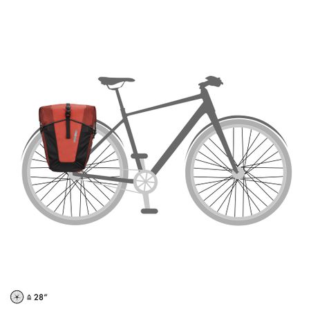 BACK-ROLLER PRO PLUS Taschen (Duo), schwarz/grau / salsa - dark chili / 2 x 35 L