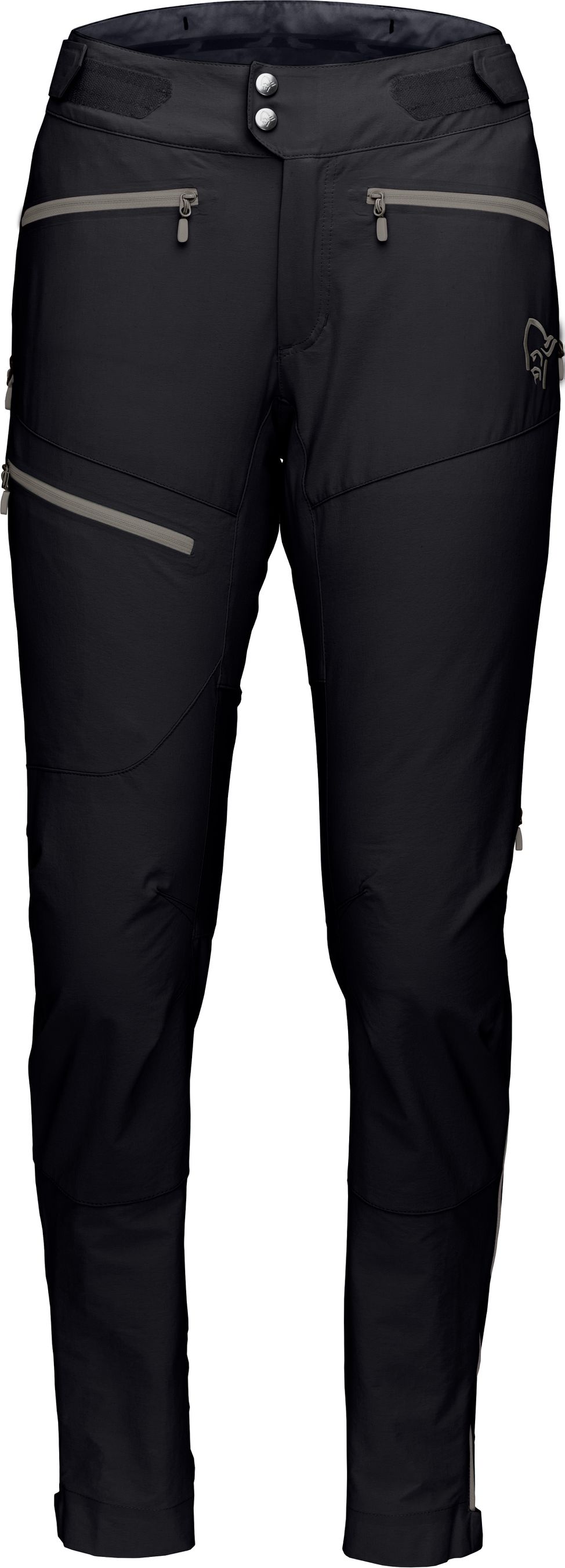 FJØRÅ  FLEX 1 Damen-Bikehose lang / caviar/castor grey / L