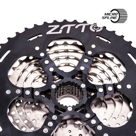KASSETTE 12-fach, 10-50 Z. für Shimano Microspline / silber_schwarz / 10-50 Zähne