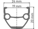 TK 535 DT Felge / black / 26", 19mm, 32L, RimBrake