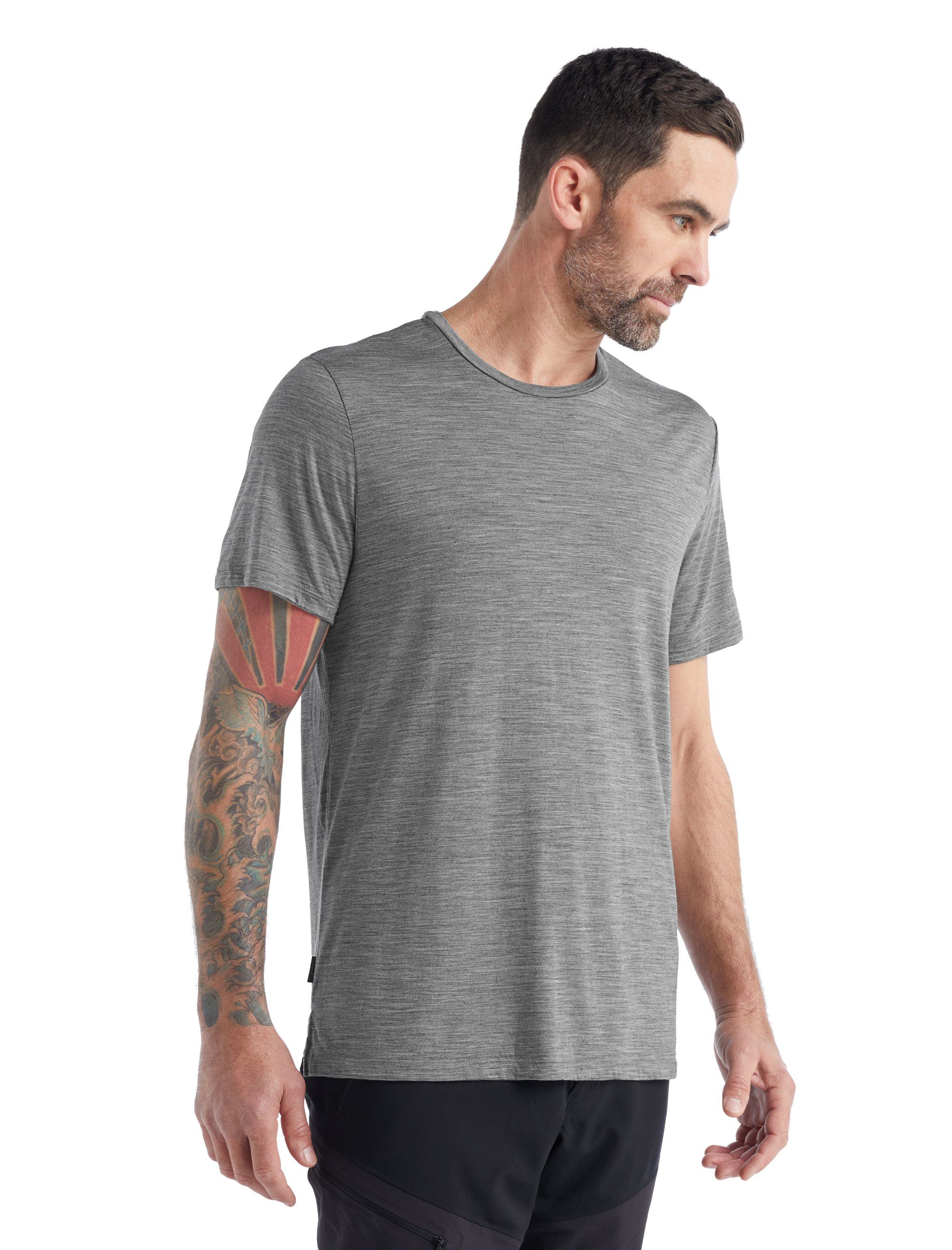SPHERE II Herren-Merino-Kurzarmshirt / metro hthr / L