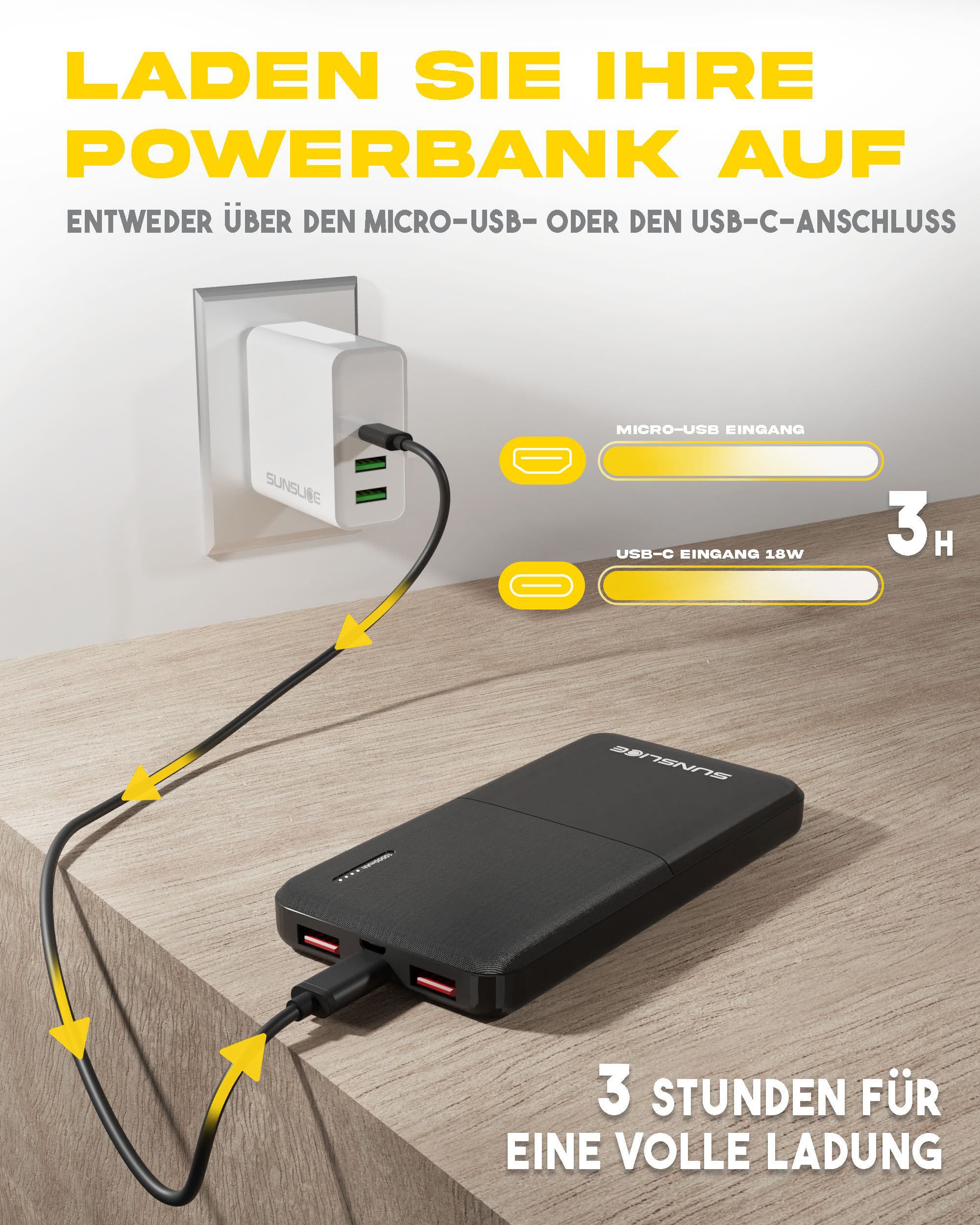 GRAVITY Powerbank / black / 10000mAh, 37W Output: 15W