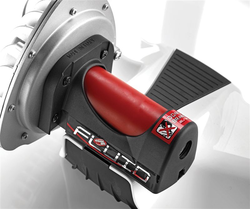 QUBO FLUID Hometrainer, feste Rolle mit Ölbremse / weiss