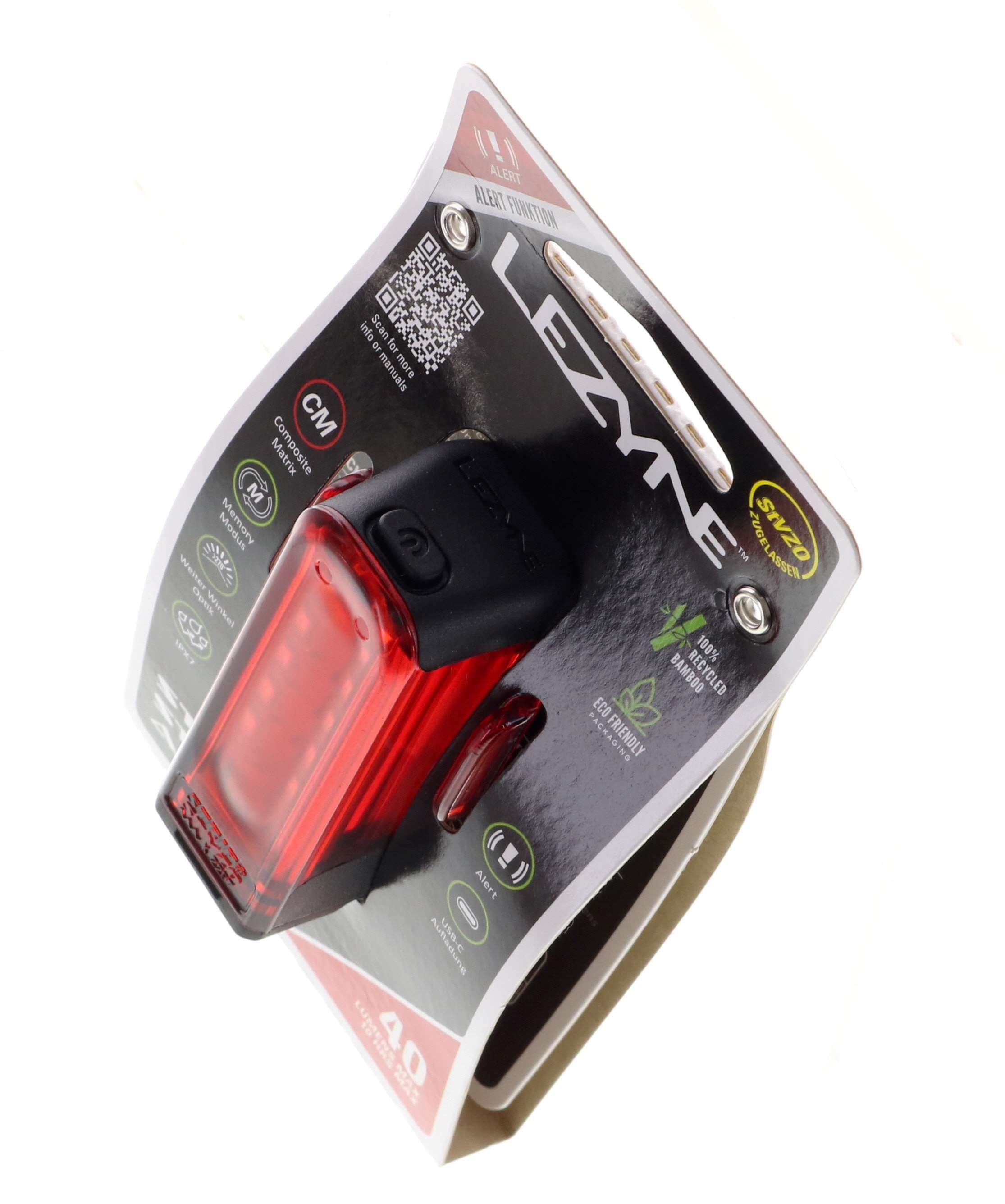 Strip+ StVZO Alert Rear Rücklicht / schwarz / 40 Lumen, USB-C