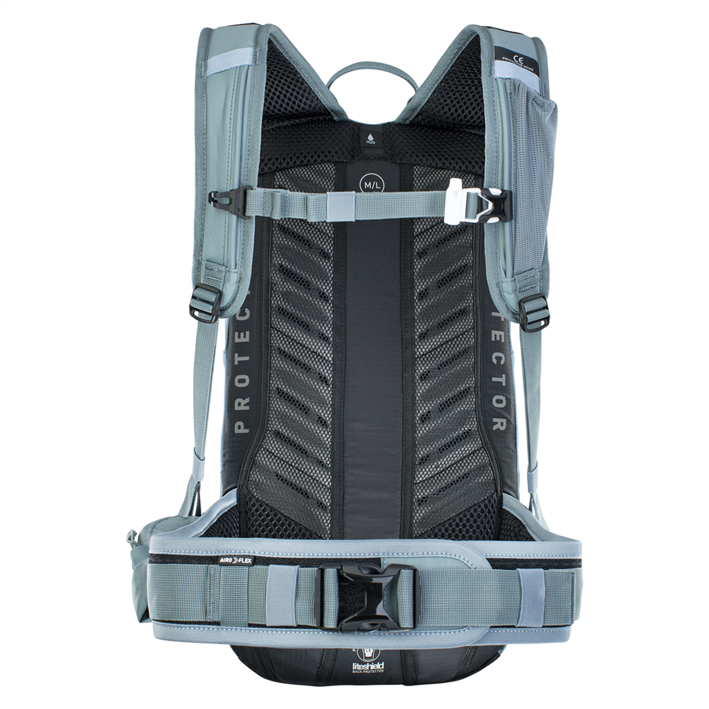 FR LITE RACE, 10 L, Protektorenrucksack / steel/copen blue / M/L