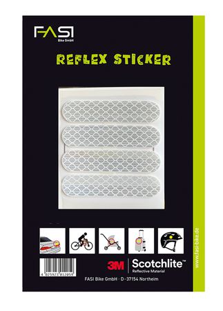 Reflex-Sticker Streifen / weiss