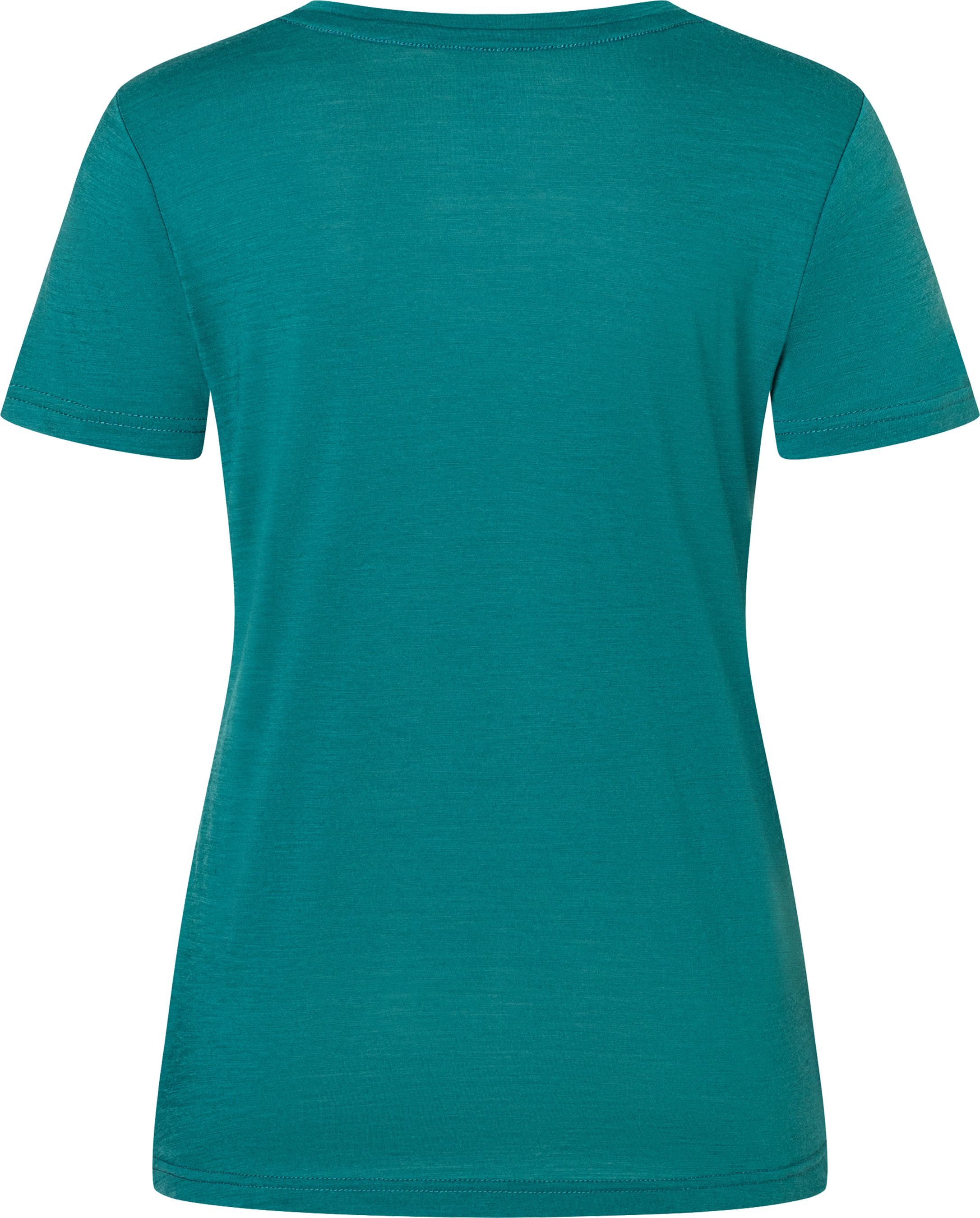 BICYCLE NOMAD Damen-Kurzarm-Merino-Shirt / pacific/feather / XS