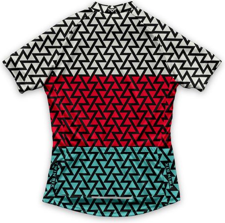 THE ASCENT Damen-Kurzarmtrikot / cream/red/aqua / S
