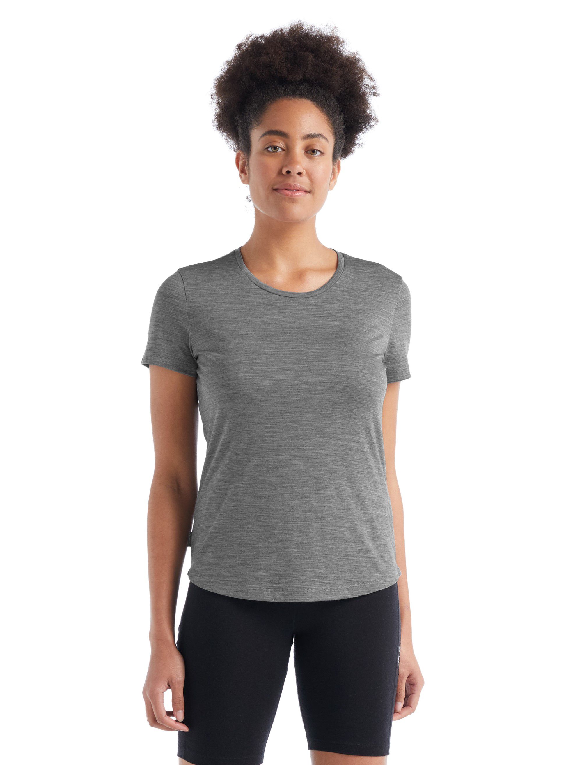 SPHERE II Damen-Merino-Kurzarmshirt / metro hthr / M