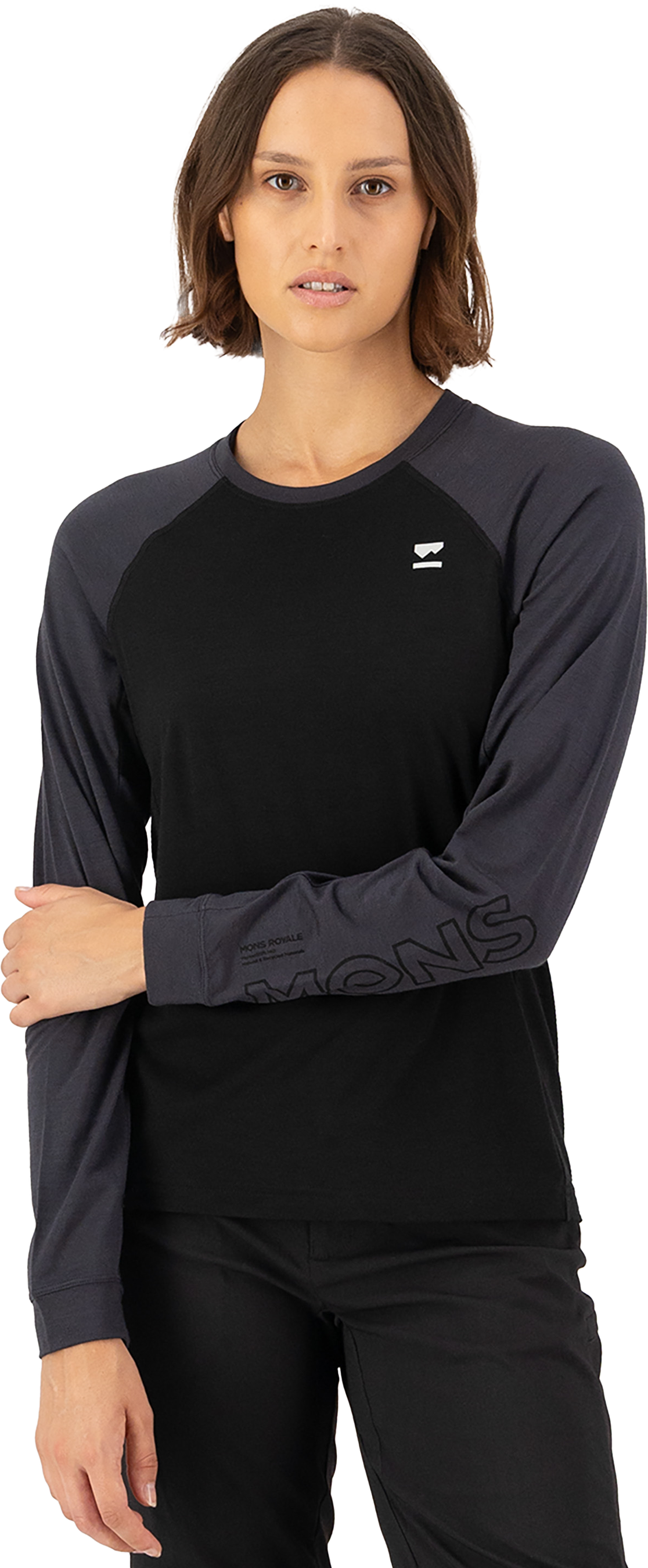 TARN Damen-Merino-Langarmshirt / black/9 iron / S