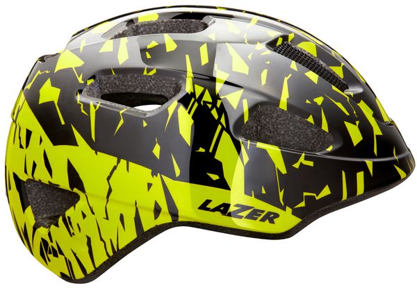 LAZER Kids Nutz KinetiCore Helm / black flash yellow