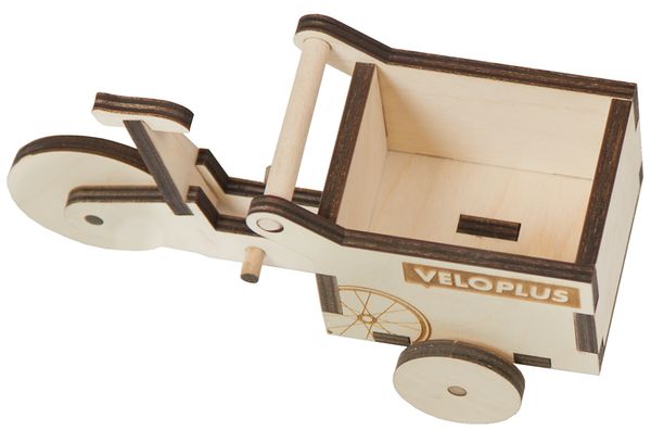 CARGOLI Dreirad Bausatz aus Holz mit VELOPLUS Logo