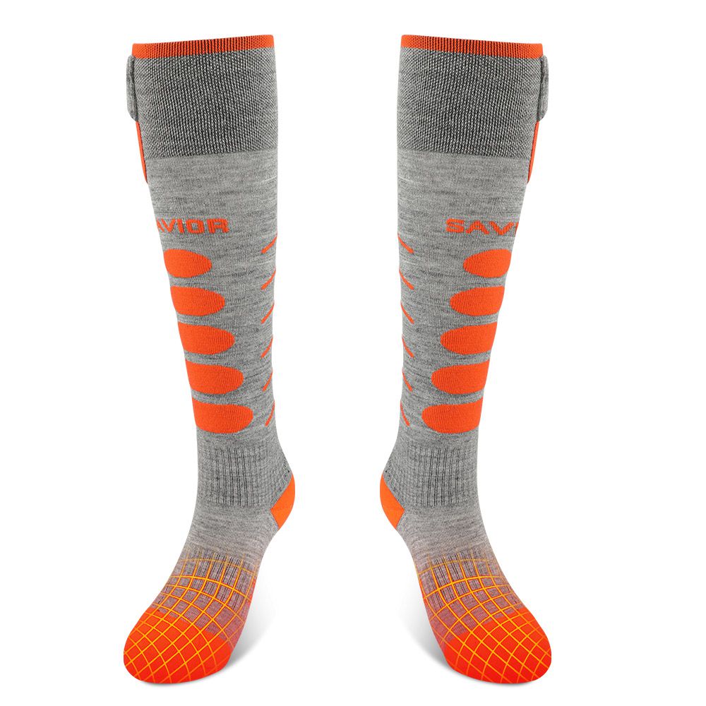 SAVIOR Ski Socks Bluetooth Montreal grey-orange / XL