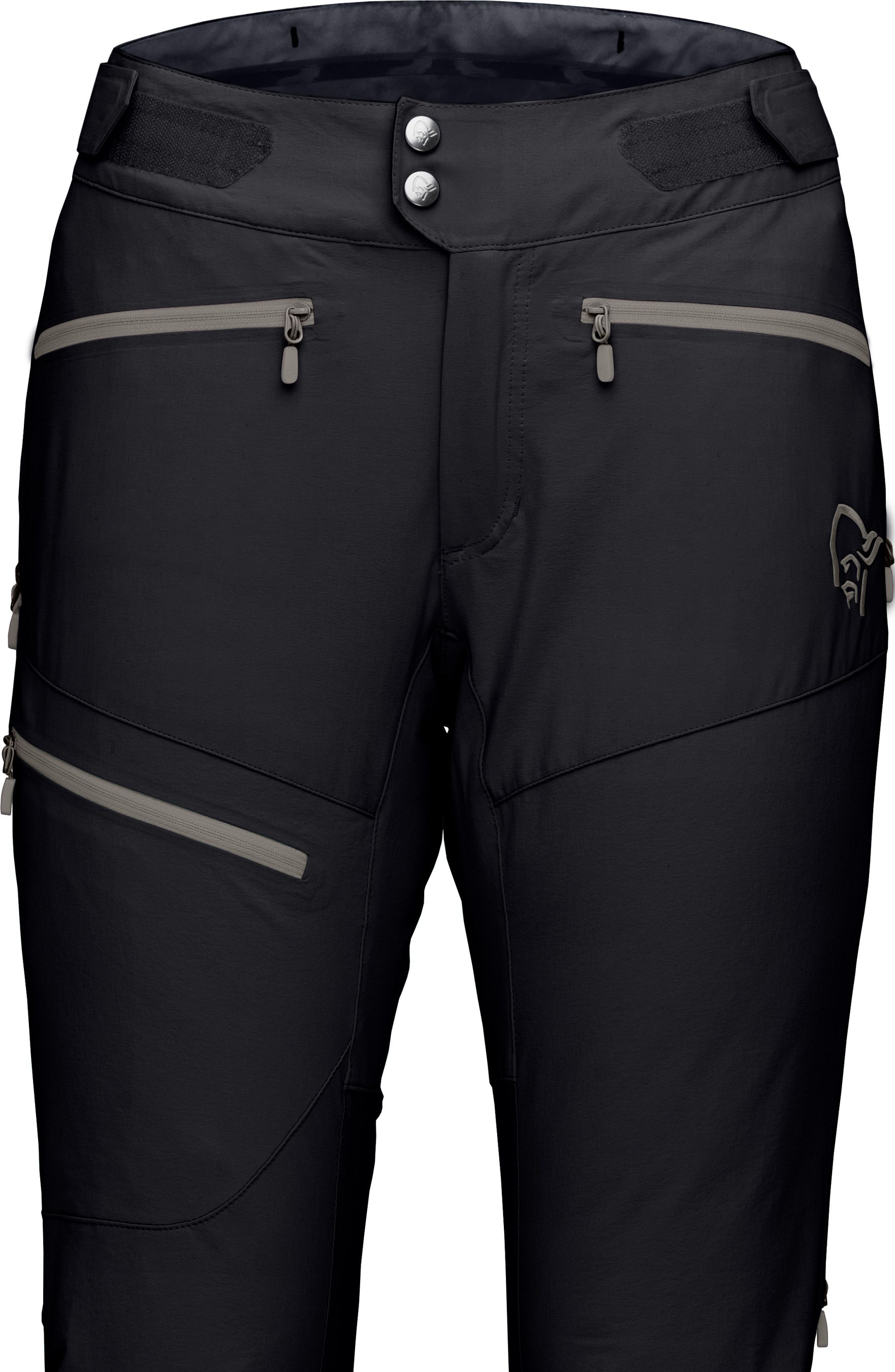 FJØRÅ  FLEX 1 Damen-Bikehose lang / caviar/castor grey / L