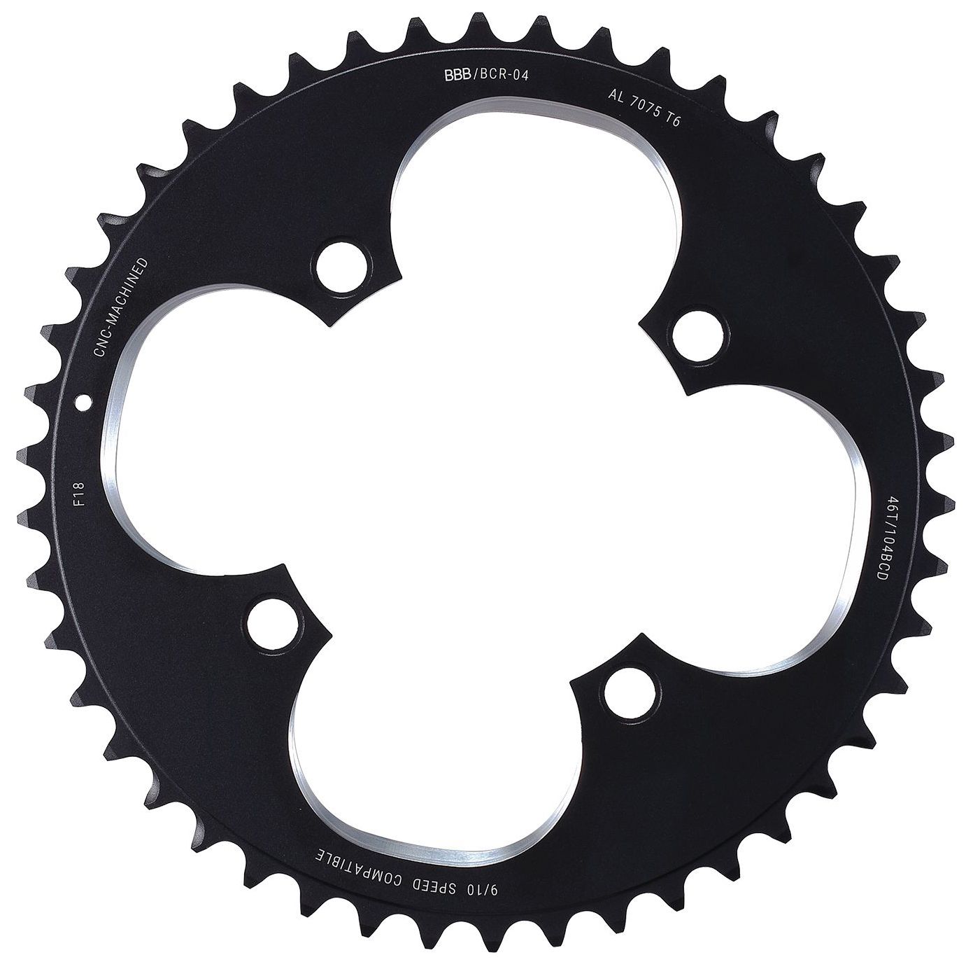 KETTENBLATT 46 Z. , 104mm, 4-arm / schwarz / 46 Z/L 104mm