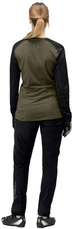 FJØRÅ  EQUALISER Damen-Langarmshirt / olive night / L