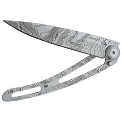 KLAPPMESSER mit TOPOGRAFIE / silber