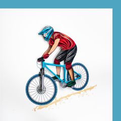 PAPER QUILLING KARTE MOUNTAINBIKE / blau