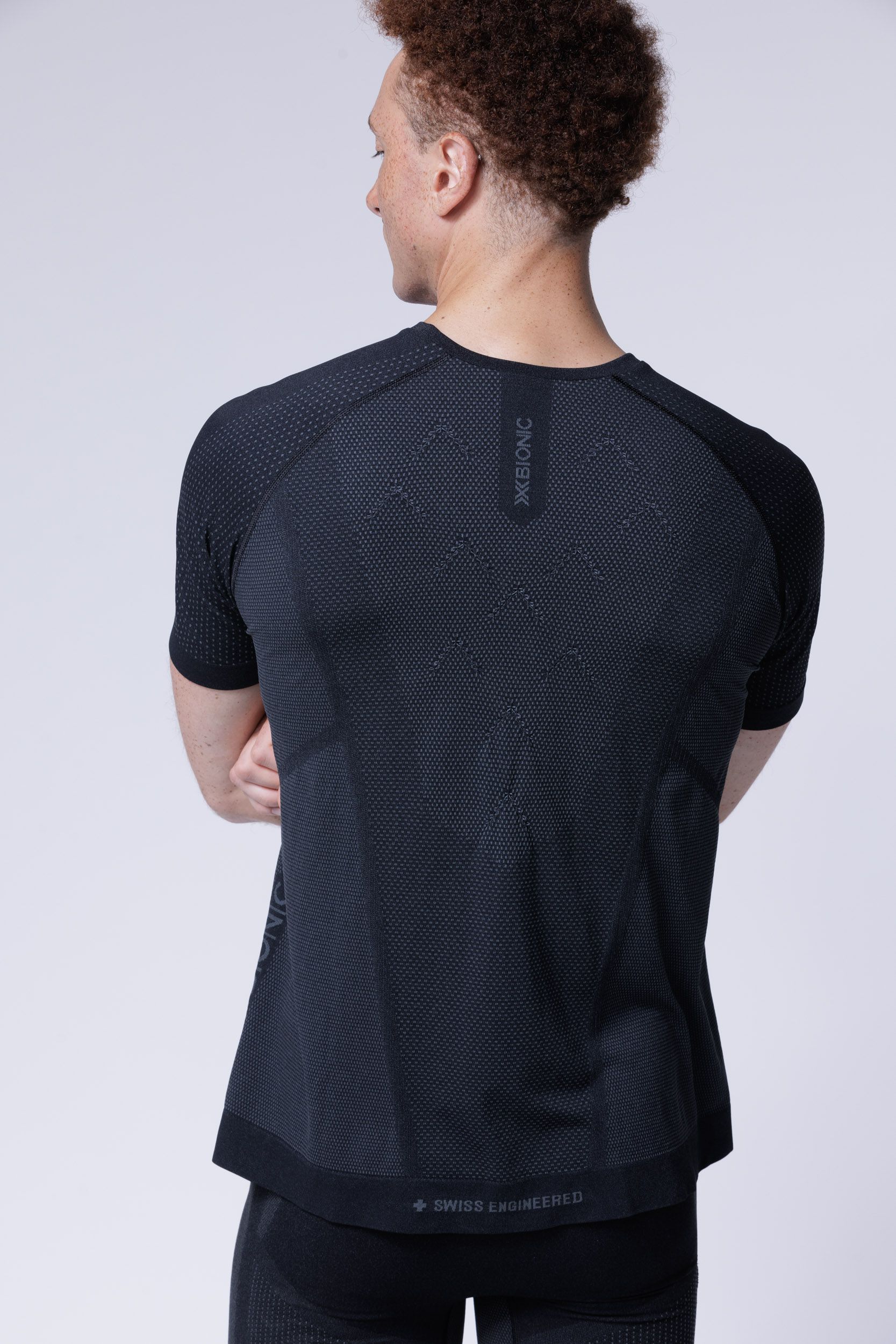 X-Bionic Men XCeed Run Shirt SH SL / X black rhino grey / XL