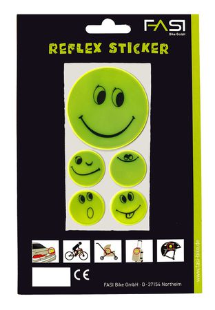 Reflex-Sticker Smileys / gelb