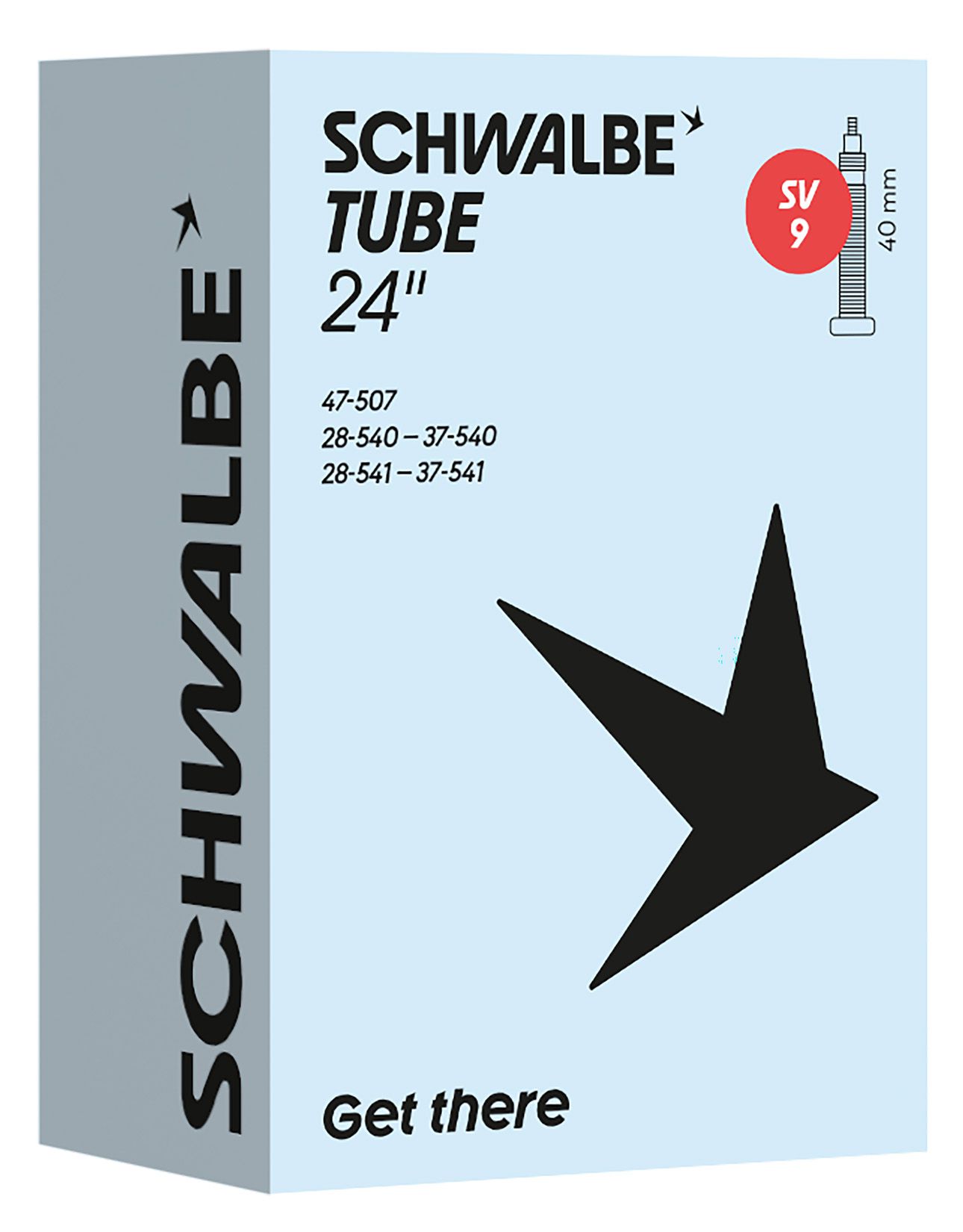SCHWALBE STANDARD Schlauch / 24", SV9, 40mm, 28/47-507/541