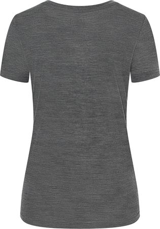GO OUT Damen-Kurzarm-Merino-Shirt / pirate grey melange / L