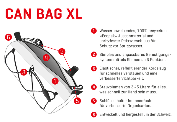 CAN BAG XL Lenkertasche / schwarz / 3.45 L