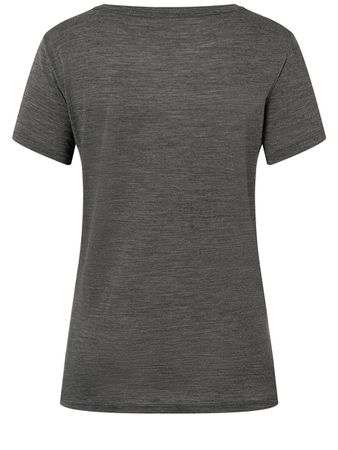 MAQUINA Damen-Kurzarm-Merino-Shirt / pirate grey melange / M
