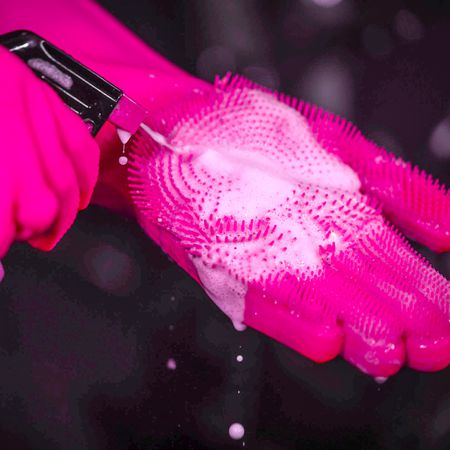 Deep Scrubber Gloves / Pink / L