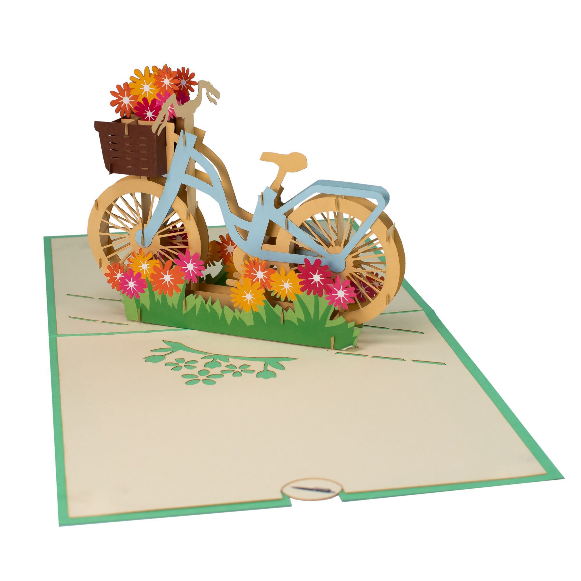 3D POP-UP Grusskarte Tiefeinsteiger / grün