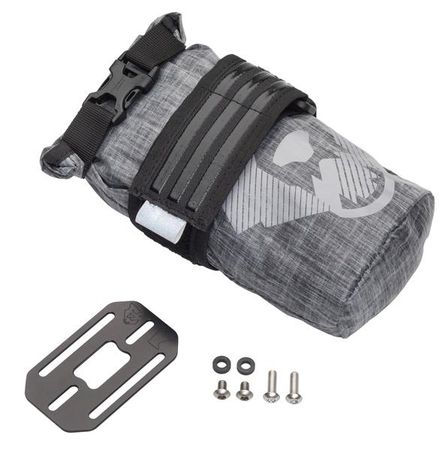 B-RAD TEKLITE ROLL-TOP BAG mit Montageplatte an Bidonhalterösen / grau / 1L