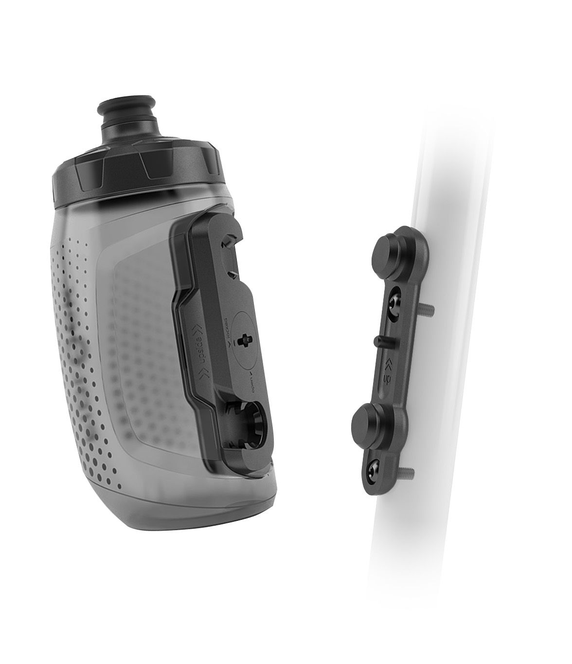 TWIST  LOCK Bidon oval , komplett / transparent black / 4.5dl