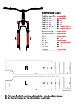 FEDERGABEL KIT 2.0 Rahmen-Schutzfolie XPEL / glanz